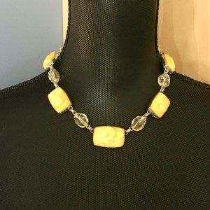 Stephen Dweck Carved Yellow Jade Necklace